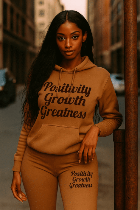 Windsor Tan Papergirl$ Sweatsuit with Brown Print
