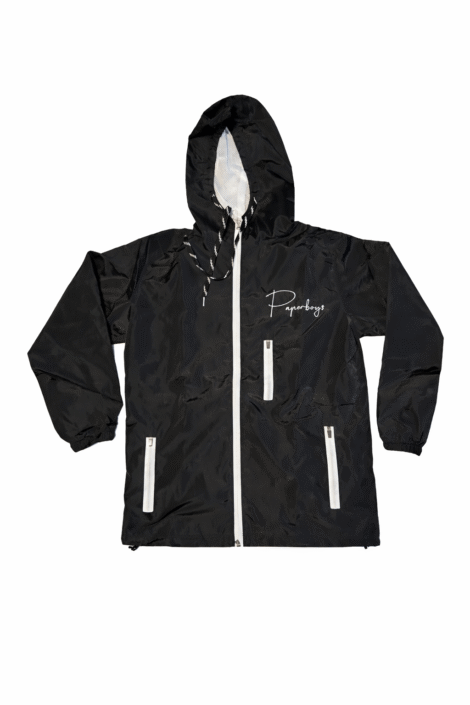 Black Paperboy$ Jacket Signature Paperboy Cursive Logo
