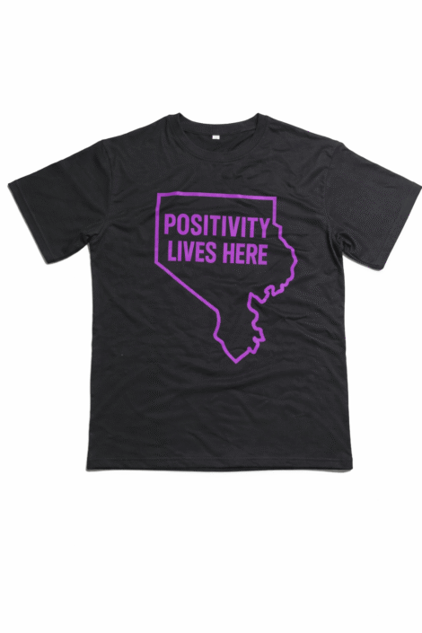 Men's Large Positivity Lives Here T shirt
