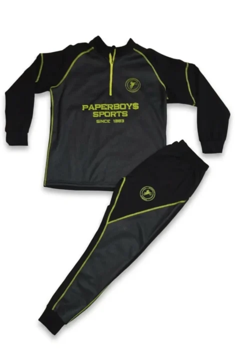 Black and green Paperboy$ sports set with dirtbike logo